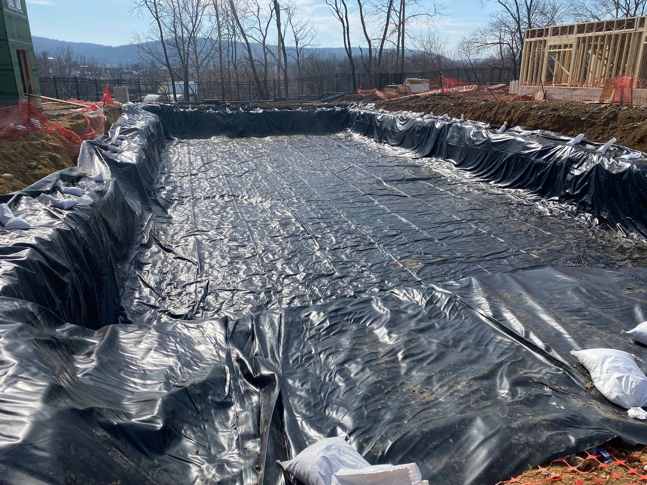 Detention basin liner