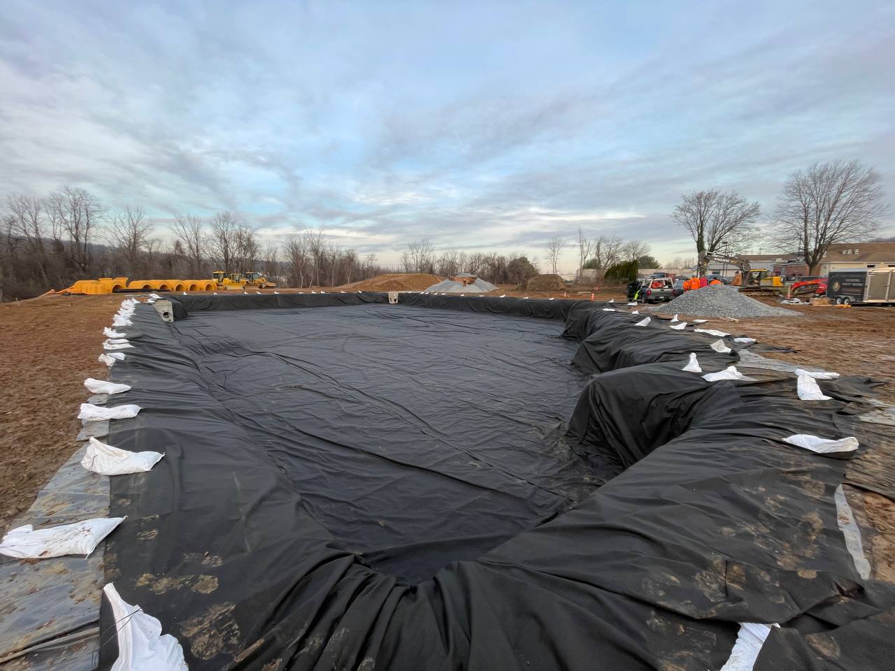 PVC geomembrane installation